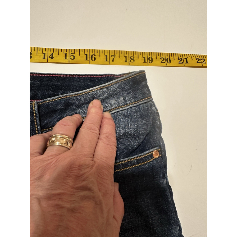 Wrangler Bootcut Jeans Raw Hem Womens 15/16 X 34 Mid-Rise Zip Distressed Denim - Picture 10 of 16